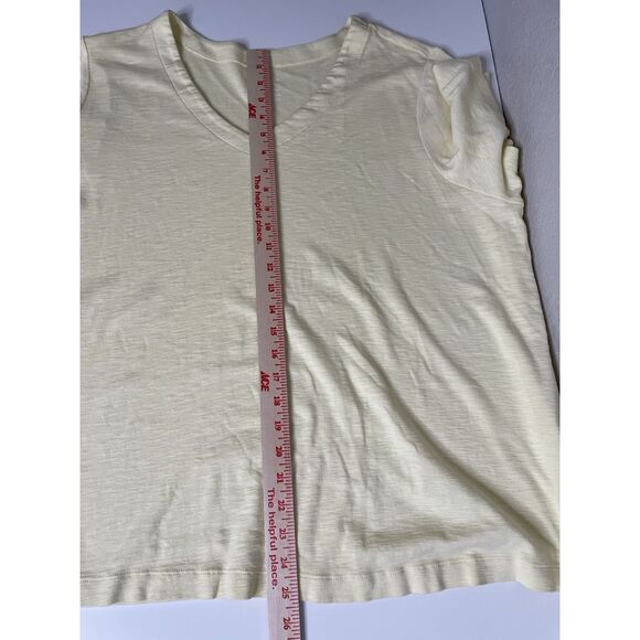 J.Jill Plus Size 3X Pima Cotton Slub-Knit V-Neck Tee Shirt SS Butter Yellow #5 - Picture 7 of 7